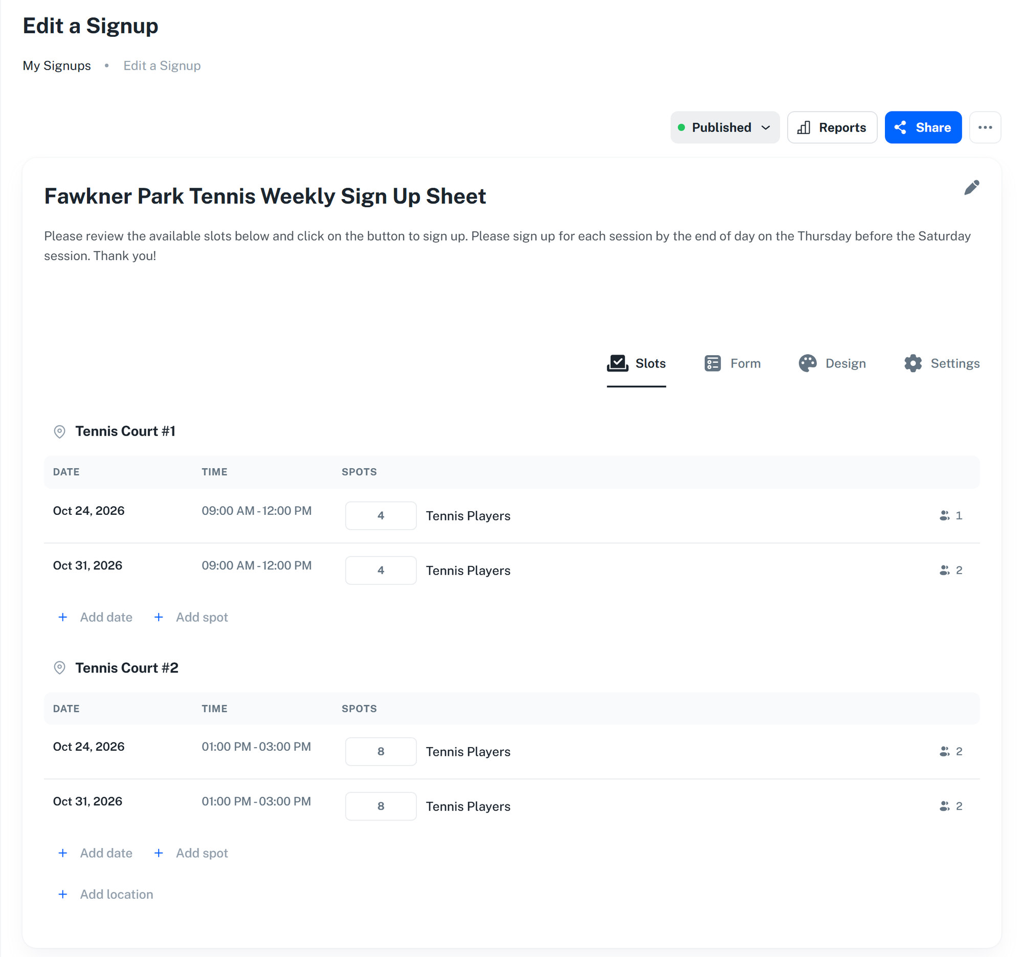Flexible Online SignUps